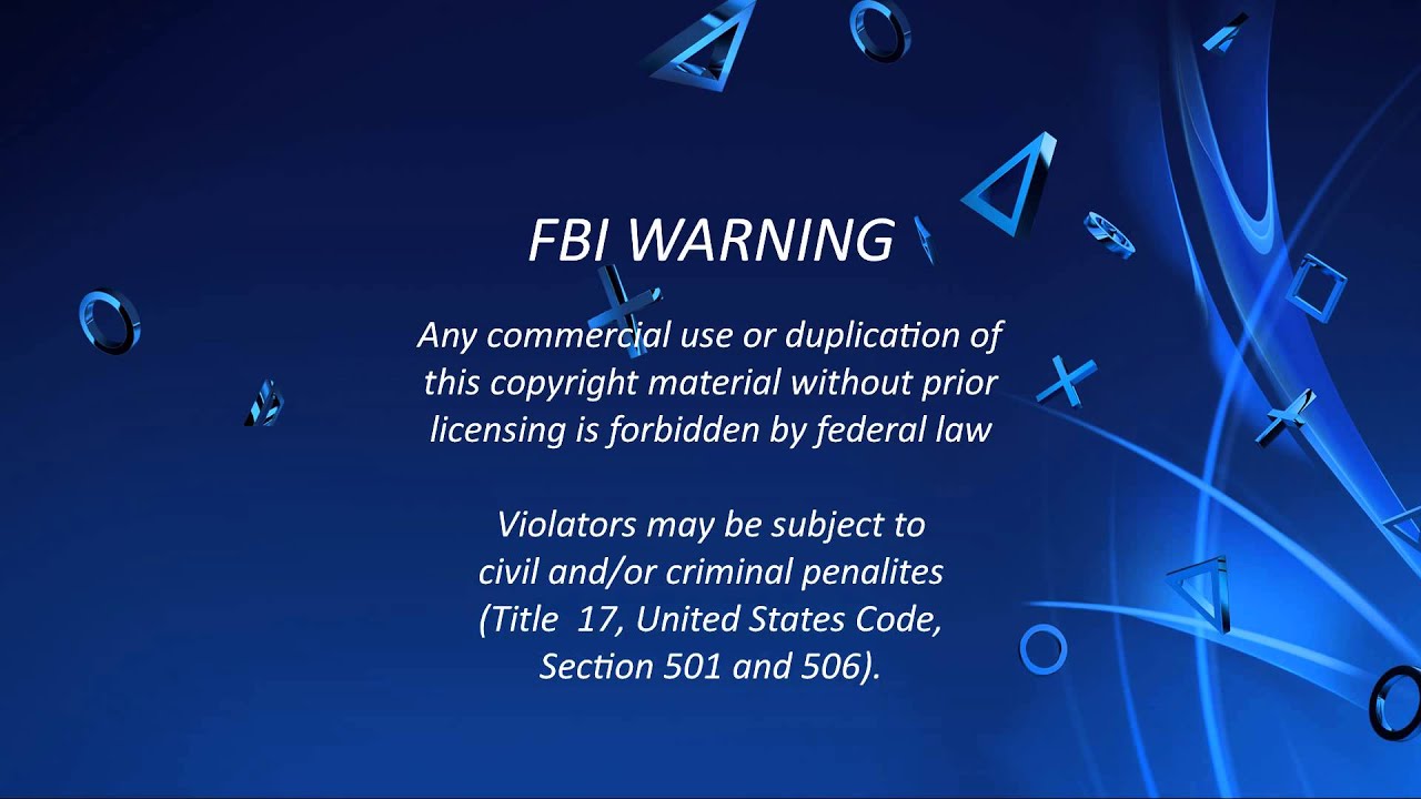 PlayStation Network FBI Warning Screen -