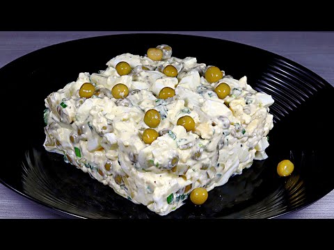 A quick and tasty quick salad with melted cheese in 5 minutes. Like Olivier, only cheaper