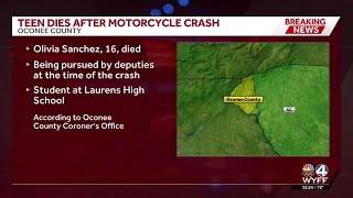 Laurens County, South Carolina, teen dies after motorcycle crash during police pursuit