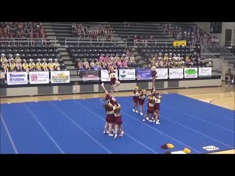 Porum Lady Panther Cheerleaders At The 2018 Class 2A Regional Cheer Competition