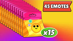 PACK OPENING BRAWL STARS 15 PACK 45 EMOTES et SURVIVANT SOLO GAEL !