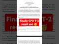 Finally CPO Tier-2 result out 🥳 #ssccpo #ssc #ssccgl #sscmts #shorts #youtube