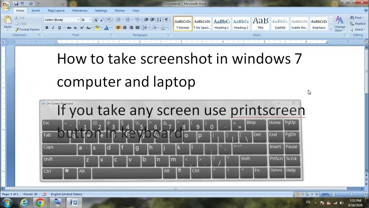 ||HOW TO TAKE SCREEN SHOT IN WINDOWS 7|| USE PRINT SCREEN AND MS PAINT ...
