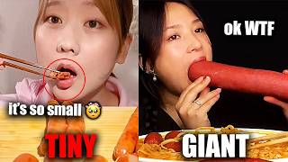 Mukbangers Eating TINY vs GIANT FOOD