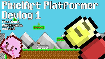 Pixel Platformer Devlog 1 - Making the First Level, Checkpoints, and an End Animation | Game Devlogs