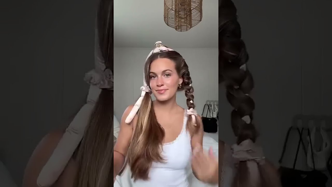 TRYING OUT HEATLESS CURLS Viralshorts Shorts Hair Hairstyle Heatlesscurls Hairtutorial