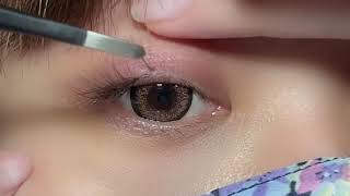 Selflash 日本自植睫毛專門店啡色Brown 睫毛示範 如何在家中都可以自己植上媲美 美睫店睫毛 根根分明 眼晴放大 Up