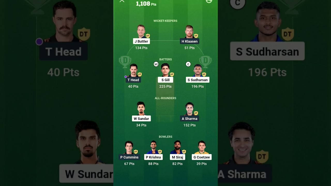 GT vs SRH GL Missing/ GT vs SRH MATCH PREDICTION/GT vs SRH MATCH 2025/