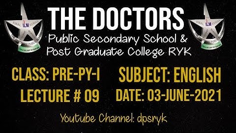 Class Pre-Py-1 English Lecture # 9 [03-June-2021] dpsryk