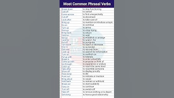 Most Common Phrasal Verbs | Phrasal Verbs With Examples | Phrasal Verbs | What are phrasal verbs?