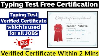 Online Typing Test Free Certification | Free Certificate | Verified Certificate