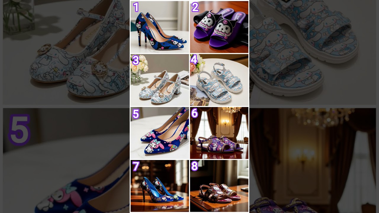 sepatu cantik motif kuromi dan teman Sanrio 🥰🤩
