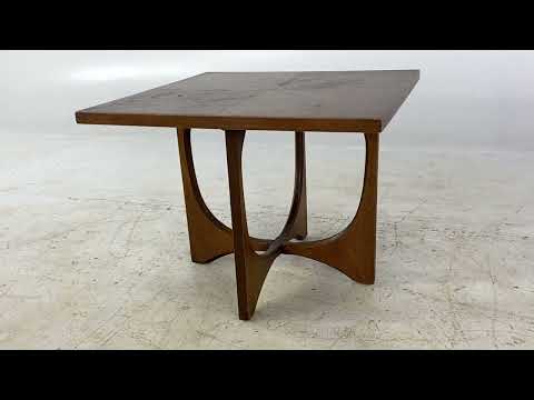 Broyhill Brasilia Mid Century Walnut Square Side Table