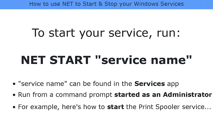 How to use NET to Start and Stop your Windows Services