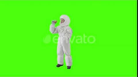 Girl in a Spacesuit Brings a Burger To Her Face, Slow Motion | Stock Footage - Envato elements