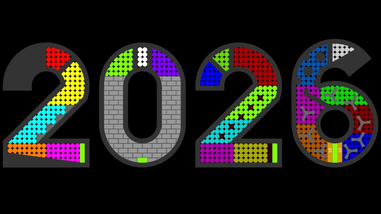 Happy New Year 2026 - Marble Race In Algodoo