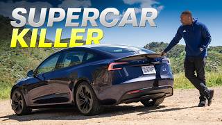 NEW 2025 Tesla Model 3 PERFORMANCE Review: Supercar Slayer | 4K screenshot 4
