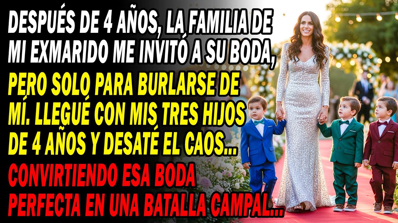 Tras 4 Años😐 Mi Exmarido Me Invitó A Su Boda Para Burlarse De Mí😏 Llevé A Mis Trillizos De 4 Años..👶