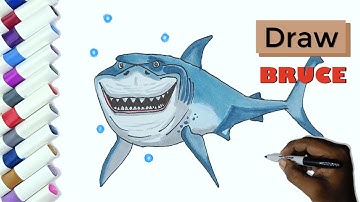 Drawing Bruce the Shark !!! How To Draw Bruce the Shark from Finding Nemo