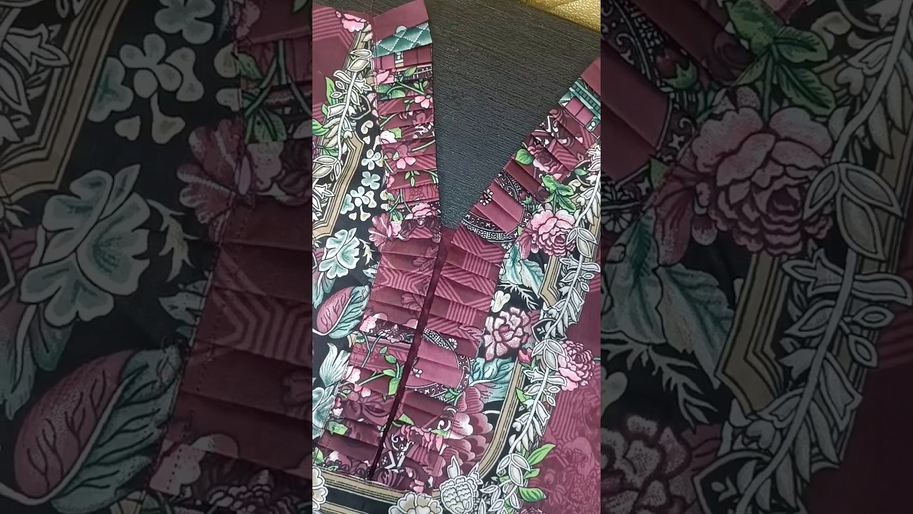 Frill Neck Design on Printed Fabric| Neck Design| Needle Girl 