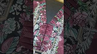 Frill Neck Design on Printed Fabric| Neck Design| Needle Girl #shorts #needlegirl