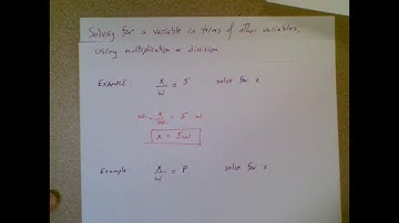 Aleks Solving for a variable in terms of other variables, using multiplication or division.  Basic