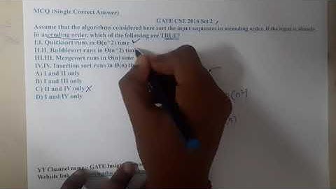 GATE CSE 2016 SET 2 Q ||Algorithms || GATE Insights Version: CSE