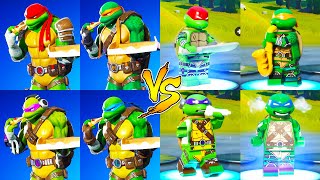 Ninja Turtles vs Lego Ninja Turtles in Fortnite Dance Battle (TMNT Skins)