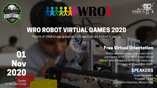 WRO Robot Virtual Games 2020 Free Online Orientation