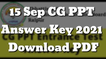 CG PPT Answer Key 2021 Download | CG PPT Exam Solution Key Download | Download CG PPT Answer Key