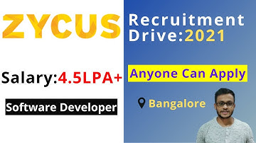 Zycus Latest Recruitment Drive[Freshers]: 2021||Salary:4.5 LPA+||Angular Developer||Bangalore Jobs.