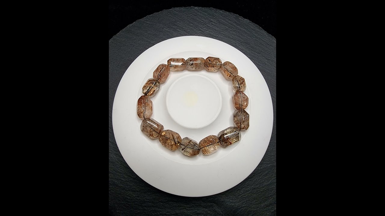 Gelang Batu Crystal Black Bronze Rutile Rutilate Quartz HQ Full Natural ...