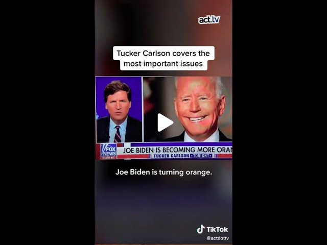 Tucker discusses how Biden is becoming more orange?!??!