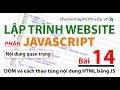 Học lập trình Web A-Z - JAVASCRIPT- Bài 14 - DOM và kỹ thuật thao túng nội dung trang HTML |namdaik