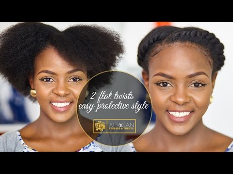 How To 2 Flat Twists On Natural Hair Protective Style Youtube