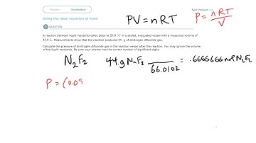 Aleks Using the ideal equation of state