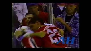 NHL Oct. 13, 1990 Basil McRae,MIN v Stu Grimson,CHI x2 Feeds x3 Clips Minnesota North Stars Chicago