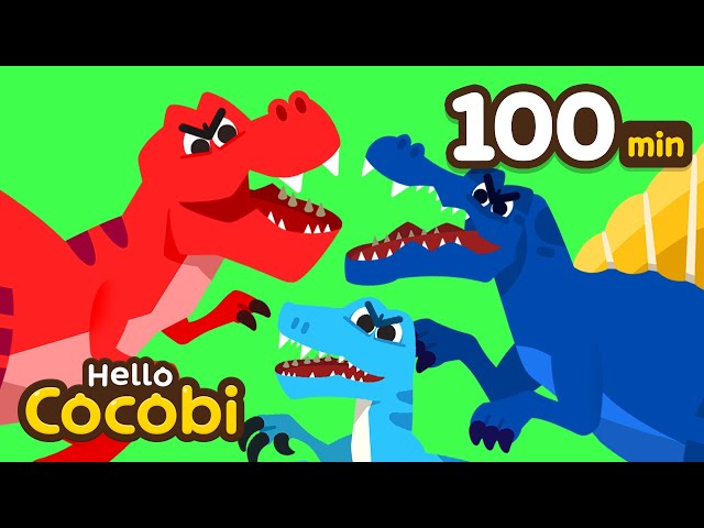 🦖Tyrannosaurus Rex and More🦖Compilation | Spinosaurus, Brachiosaurus | Kids Songs | Hello Cocobi class=