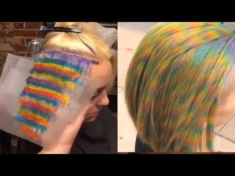 Hair Stylist Creates Optical Illusions With Hair Dye - YouTube