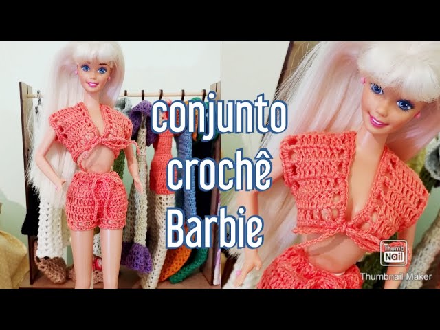 Roupa De Crochê Para Boneca Barbie - R$ 35,00  Roupas de crochê para  bonecas, Roupas barbie de crochê, Vestido de boneca de crochê