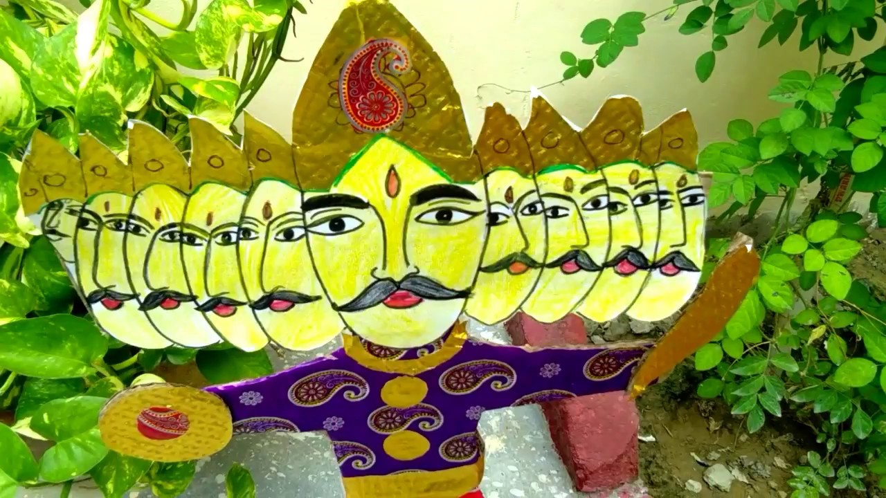 How to make Ravan at home for kids Dussehra Celebration with plastic ...