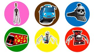 Spin Wheel Siren Traffic Head,Bus Tayo,Kereta Hantu,Train Eater,Thomas Laba-laba,Choo Choo Charles