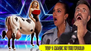 Shock! Couple talent excites judges with Half Man Half Horse magic show | America's Got Talent 2024