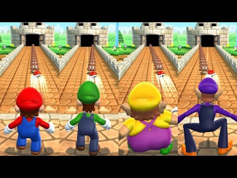 Mario Party 9 MiniGames - Mario vs Luigi vs Wario vs Waluigi - Master CPU