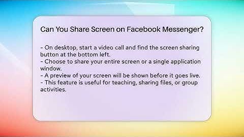 Can You Share Screen on Facebook Messenger? - Everyday-Networking