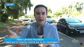 Motorista perde o controle e bate carro contra poste