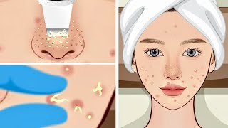 [ASMR] Pimple Popping and Blackhead Extraction Animation: The Ultimate Skin Care Therapy