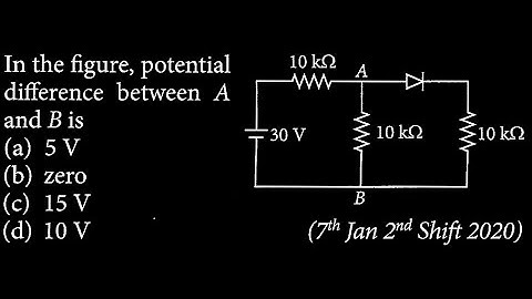 In the figure, potential difference between A and B is  SM DTS 11 Q3