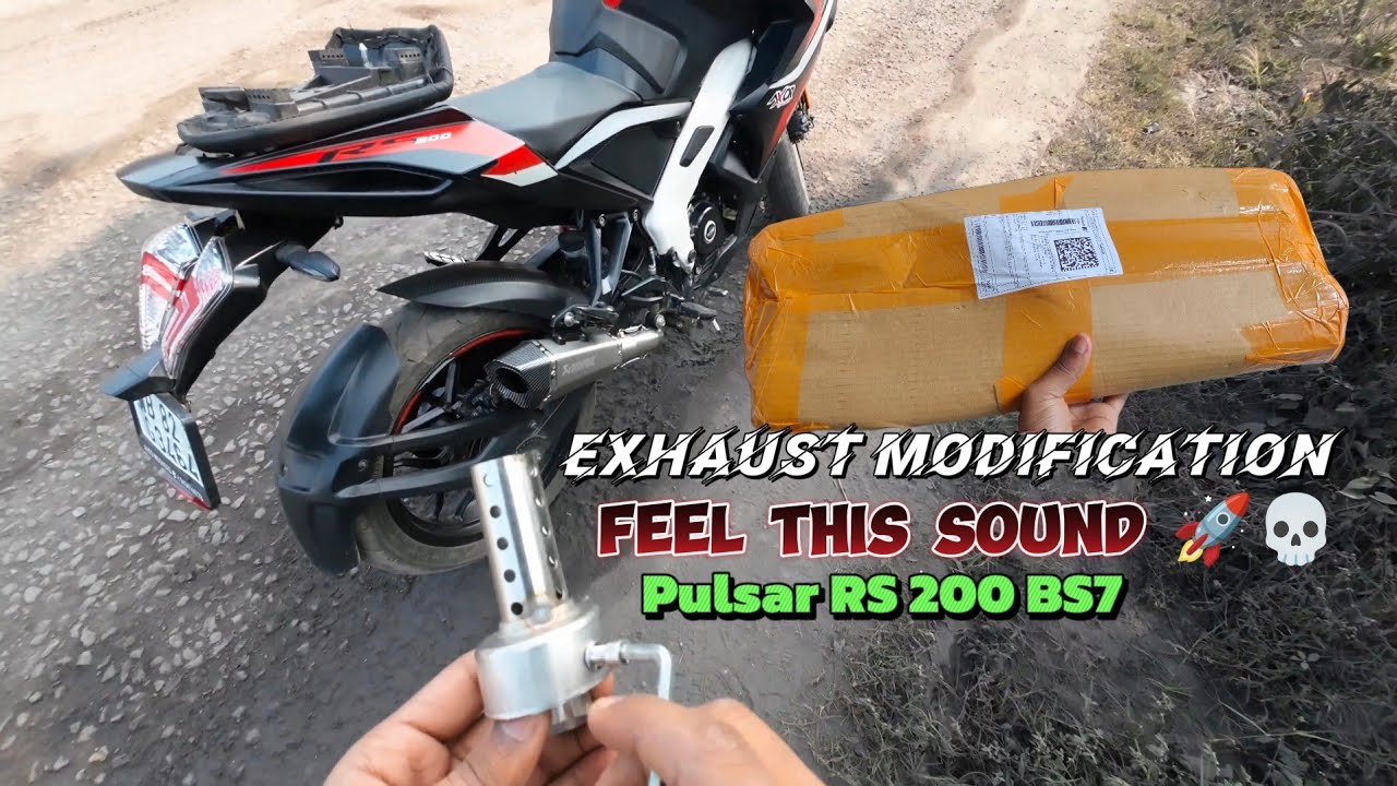 Aaj Aa Gaya Exhaust Bend Pipe Finally Bike Mein Exhaust lagega / Pulsar Rs 200 Exhaust Modification 