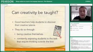 Being creative as a must in the language classroom. Piotr Steinbrich webinar